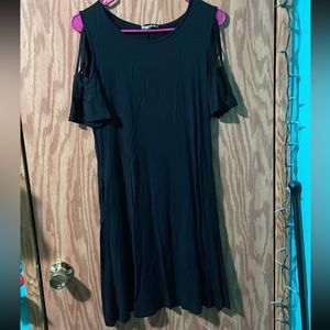 Black open shoulder dress